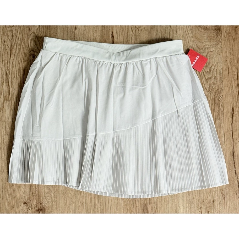 NEW‎ Spanx Get Moving Yes Pleats! Skort White Cloud Size XL Tennis Golf Active